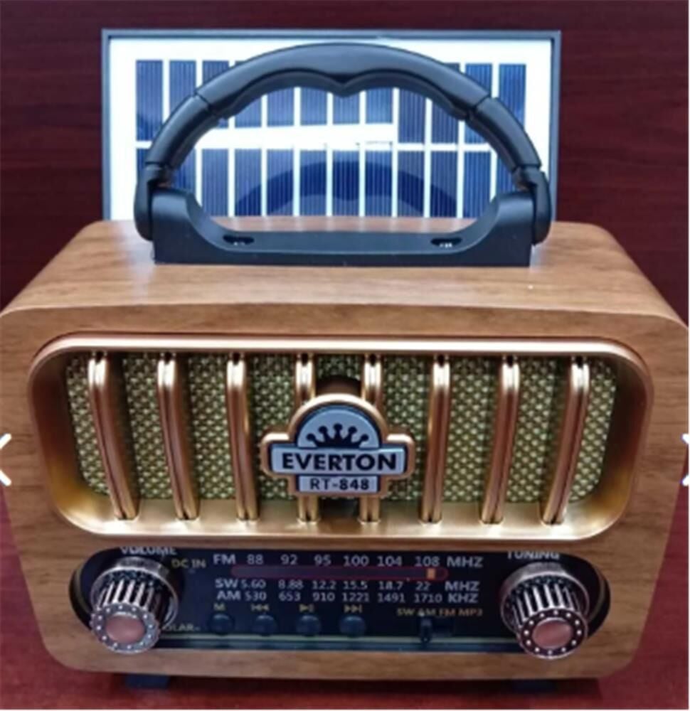 Everton Rt-848 Güneş Enerjili Panelli Bluetooth Fm/usb/Tf Card/Aux Nostaljik Radyo