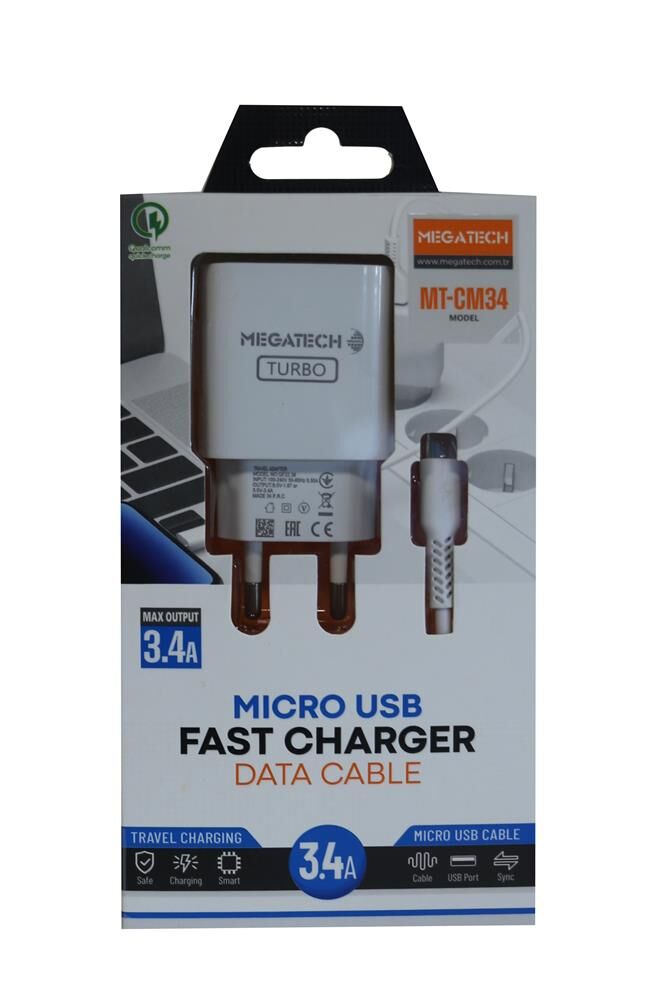 Megatech Mt-Cm2 2ın1 2.2a Ev Şarj+Micro Kafa Hızlı Şarj