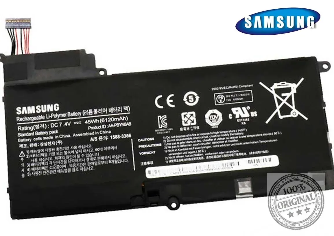 Orjinal Samsung Np530U4B Np530U4C np530U4E np535U4C NP540U4E AA-PBYN8AB Np530U4B Np530U4C np530U4E np535U4C AA-PBYN8AB Batarya Samsung Laptop Pili