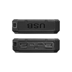 S-link Sl-P120 12000mAh PRM 2*USB+Type-C+Micro Led Lamba+1.2W Solar Panelli Siyah Taşınabilir Power