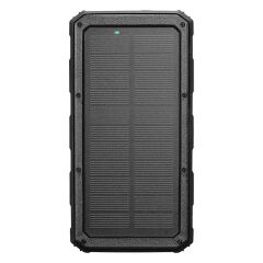S-link Sl-P120 12000mAh PRM 2*USB+Type-C+Micro Led Lamba+1.2W Solar Panelli Siyah Taşınabilir Power