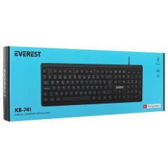 Everest KB-741Q Siyah/Gri USB 2 Metre Bakır Kablolu Usb Q Klavye