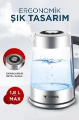 Torima TY-S888-040 Cam Ledli Kettle 1500W 1.8L Su Isıtıcı