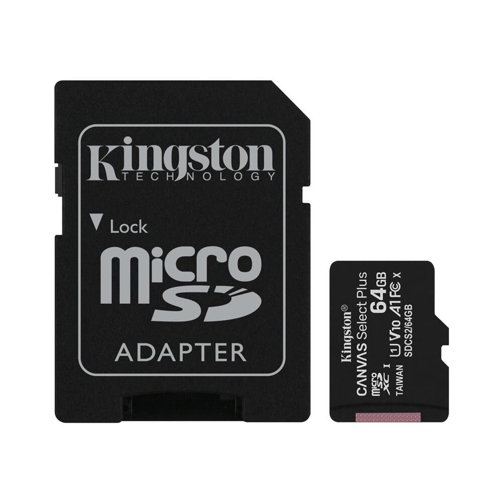 Kingston SDCS2/64GB 64GB micSDXC Canvas Select Plus 100R A1 C10 Card + ADP Hafıza Kartı