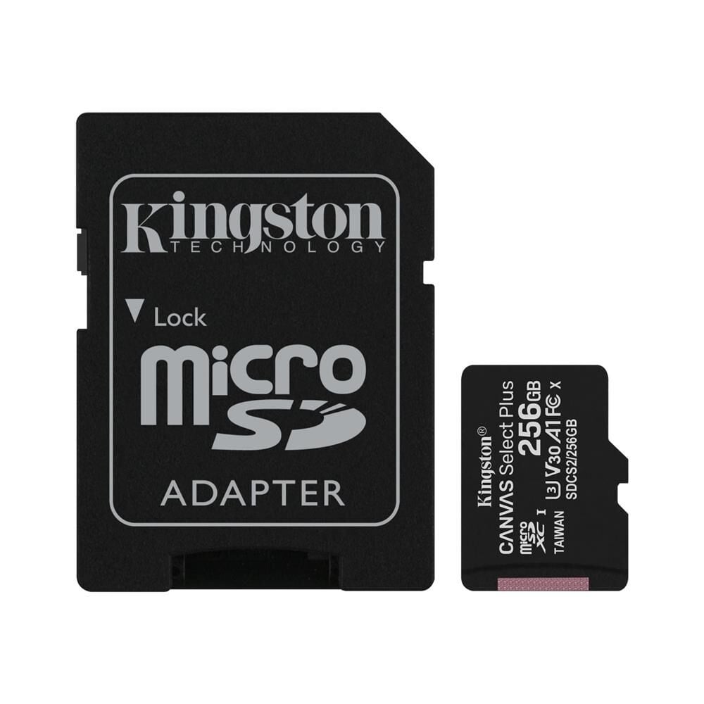 Kingston SDCS2/256GB 256GB micSDXC Canvas Select Plus 100R A1 C10 Card + ADP Hafıza Kartı