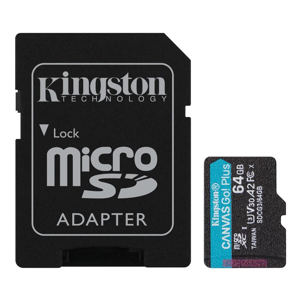 Kingston SDCG3/64GB 64GB microSDXC Canvas Go Plus 170R A2 U3 V30 Card + ADP Hafıza Kartı