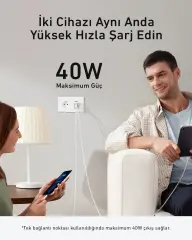 Anker 521 (Nano Pro) 40W Usb-C Şarj Cihazı - Beyaz - A2038 (Anker Türkiye Garantili)
