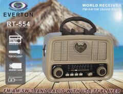 Everton Rt-554 Bluetooth Fm/Usb/Tf/Aux Şarjlı Nostaljik Radyo