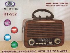 Everton Rt-552 Bluetooth Fm/Usb/Tf/Aux Şarjlı Nostaljik Radyo