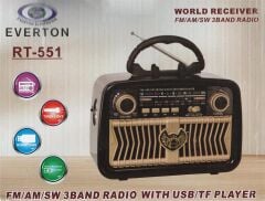Everton Rt-551 Bluetooth Fm/Usb/Tf/Aux Şarjlı Nostaljik Radyo