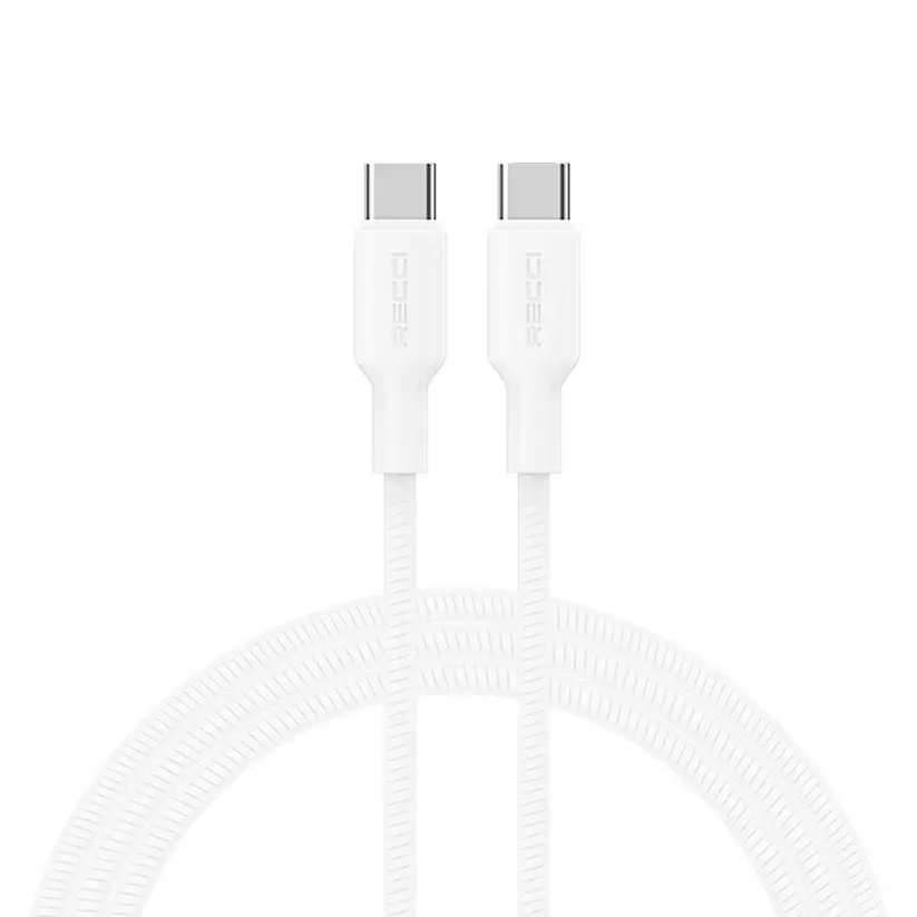 Recci RS46CC Type-C to Type-C PD 65W Hızlı Şarj Özellikli Data ve Şarj Kablosu 1.2M Beyaz