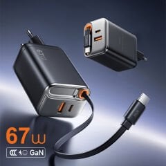 Wi-G020 Helix GaN USB-A Type-C PD 67W Şarj Cihazı ve Kablo Set