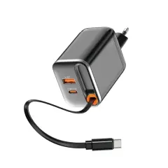 Wi-G021 Helix GaN USB-A to Type-C PD 45W Şarj Cihazı ve Kablo Set