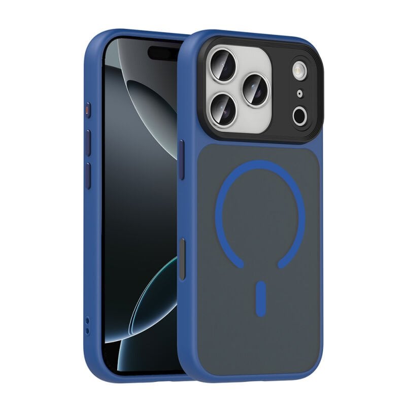 iPhone 17 Pro Max Kılıf Mat Arka Yüzey Wireless Şarj Özellikli Zore Flet M-Safe Kapak