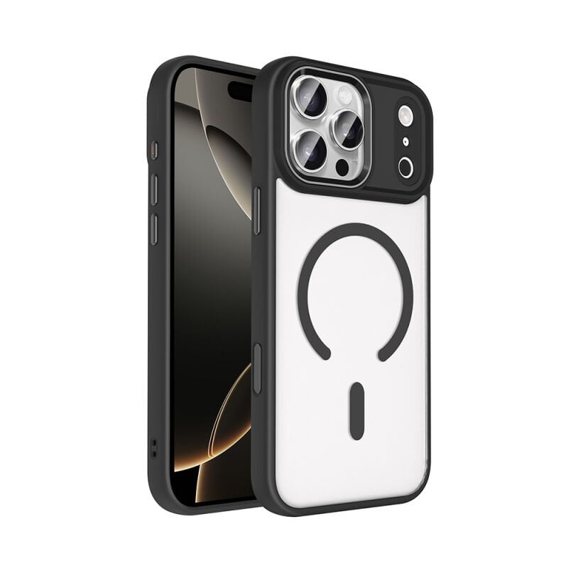 Apple iPhone 17 Pro Max Kılıf Wireless Şarj Özellikli Zore Krom M-safe Silikon Kapak