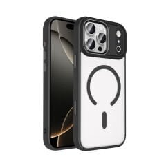 Apple iPhone 17 Pro Max Kılıf Wireless Şarj Özellikli Zore Krom M-safe Silikon Kapak