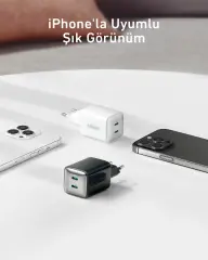 Anker 521 (Nano Pro) USB-C Şarj Cihazı - Beyaz
