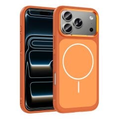 Apple iPhone 17 Pro Max Kılıf M-Safe Şarj Özellikli Metal Kamera Çerçeveli Zore Sanremo Silikon Kapak