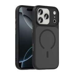 iPhone 17 Pro Kılıf Mat Arka Yüzey Wireless Şarj Özellikli Zore Flet M-Safe Kapak