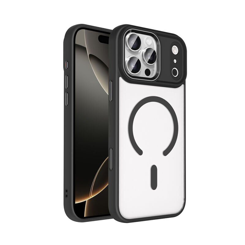 Apple iPhone 17 Pro Kılıf Wireless Şarj Özellikli Zore Krom M-safe Silikon Kapak