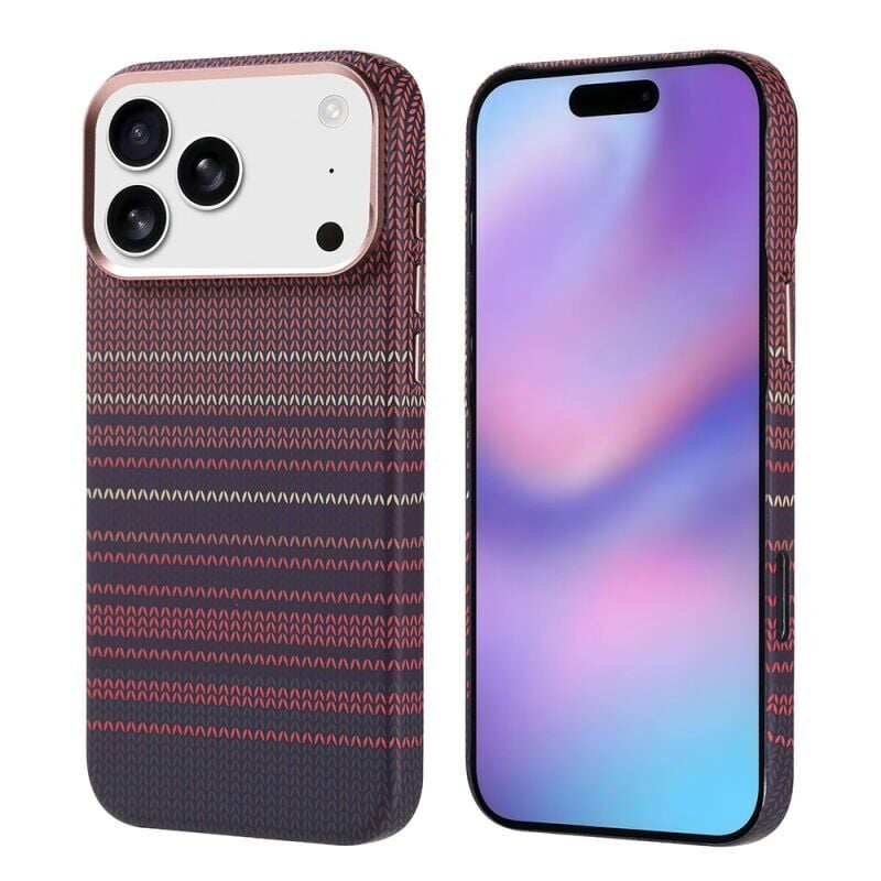 Apple iPhone 17 Pro Kılıf M-safe Şarj Özellikli Karbon Fiber Görünümlü Zore Nekst Kapak(Kopya)