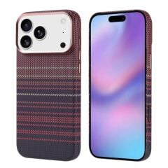 Apple iPhone 17 Pro Kılıf M-safe Şarj Özellikli Karbon Fiber Görünümlü Zore Nekst Kapak(Kopya)