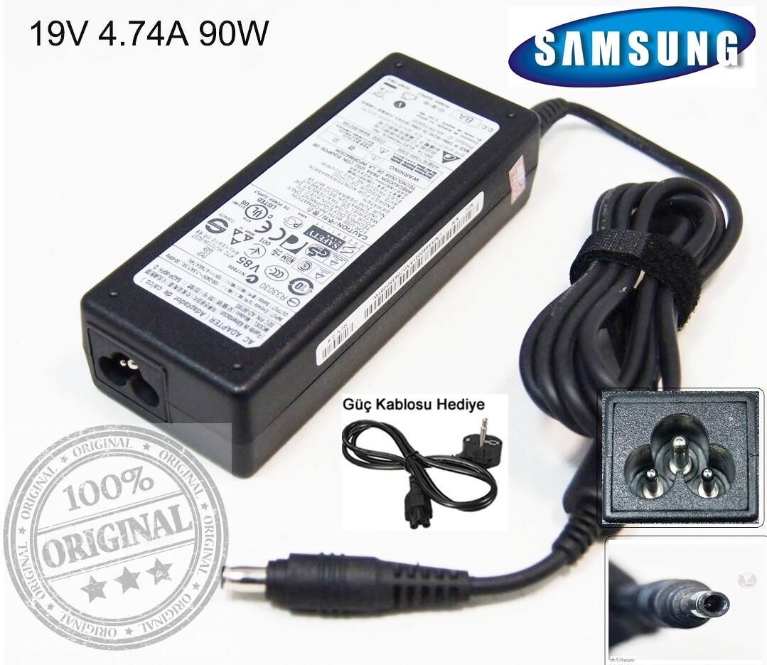 Samsung ORJINAL 19v 4.74A 90w Adaptör Şarj Cihazı Samsung AD-9019, AD-9019S, AD-9019M, AD-9019N, ADP-90FH, SADP-90FH, B PA-1900-08S AA-PA2N60W, AD-6019, BA44-00014A, PA-1600-66