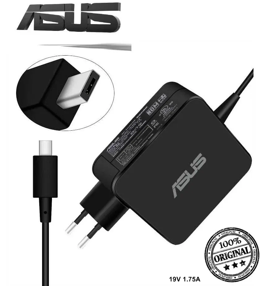 Orjinal Asus VivoBook Transformer Book Flip Eee Book X205, X205T, X205TA, F205TA, TP200SA E200 E200H E200HA E202SA TP200 TP200S TP200SA E202, E202SA, E205SA ADP-33BW X205T X205TA E202 TP200   ADP-33AW EXA1206UH 19V 1.75A 33W   Adaptör Şarj Cihazı