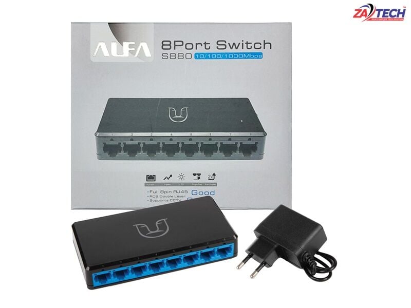 ALFA 8 Port Switch S880 10/100/1000 Mbps