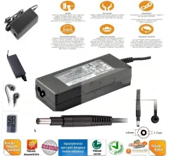 Hp Pavilion Ultrabook sleekbook 14B 15B 15-B 14-B ince uç 4.8 x 1.7 mm - Siyah uç (bullet) 90w 19v 4.62A Notebook Adaptörü, Laptop Adaptörü