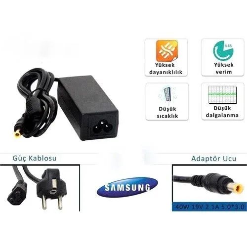 Samsung 19V ~ 3.16A 65w Mini 5.3mm *3.0mm Notebook Adaptörü, Laptop Adaptörü Adapter Adaptor şarj Cihazı