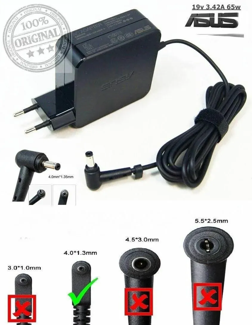 ASUS Orjinal Uç 19V 3.42A 65W 4.0x1.3mm Ultrabook Adaptör Şarj Cihazı X540 X541 X553 S432f pa-1650-33