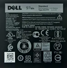 Dell Orjinal 6Gtpy 4GVGH 04GVGH Gpm03 Xps P56F 15-9550 9550 9560 9570 P56F P83F P84F 9550 9560 7590 Inspiron P84F 7591 Vostro 7590 P83F Precision P56F 5540 M5510 M5540 15-5510 Cp6Df 0M7R96 1P6KD 01P6KD Batarya Xps P56F003 P56F001 P84f001 P56f002