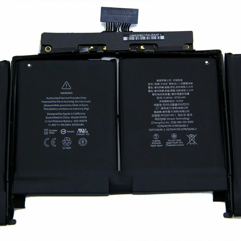 Apple MacBook Pro 15” Retina A1398 Mid 2014 2015 A1618 8755mAh 020-00079 MJLQ2LL/A MJLT2LL/A Batarya Pil