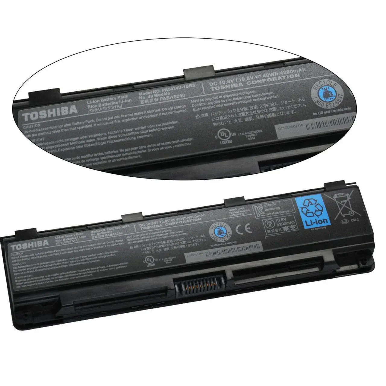 Toshiba Orjinal PA5024U-1BRS C850, C850D, C855, C855D C870, C870D, C875, C875D L850, L850D, L855, L855D L870, L870D, L875, L875D P850, P850D, P855, P855D C50-A, C50D-A C50T-A  C55-A,  C55D-A C70-A, C70D-A, C75-A C75D-A Batarya Pil