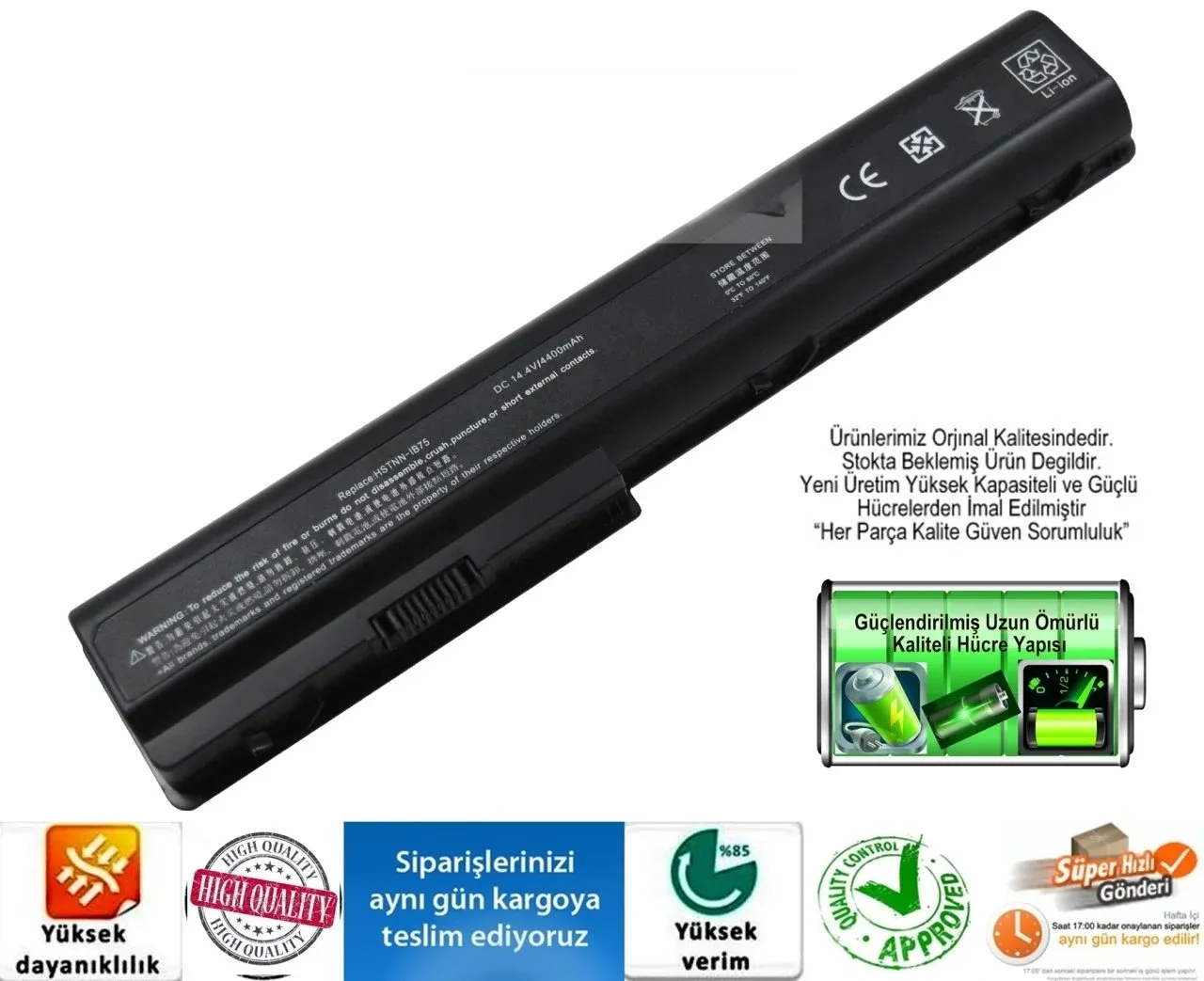 Hp dv7-1000 dv7-2000 dv7-3000 10.8V-4400mAh, HSTNN-C50C, HSTNN-Q35C, HSTNN-DB75, HSTNN-IB74, 464058-121, 464059-141, Hp Pavilion dv7, dv7t, dv7z, Hp Pavilion dv8, dv8t, Battery