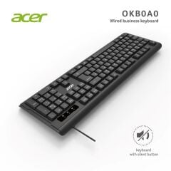 Acer OAK-0A0 Siyah Kablolu Sessiz Tuşlu Klavye (Caps Lock) (Kablo Uzunluğu 1.50Cm)