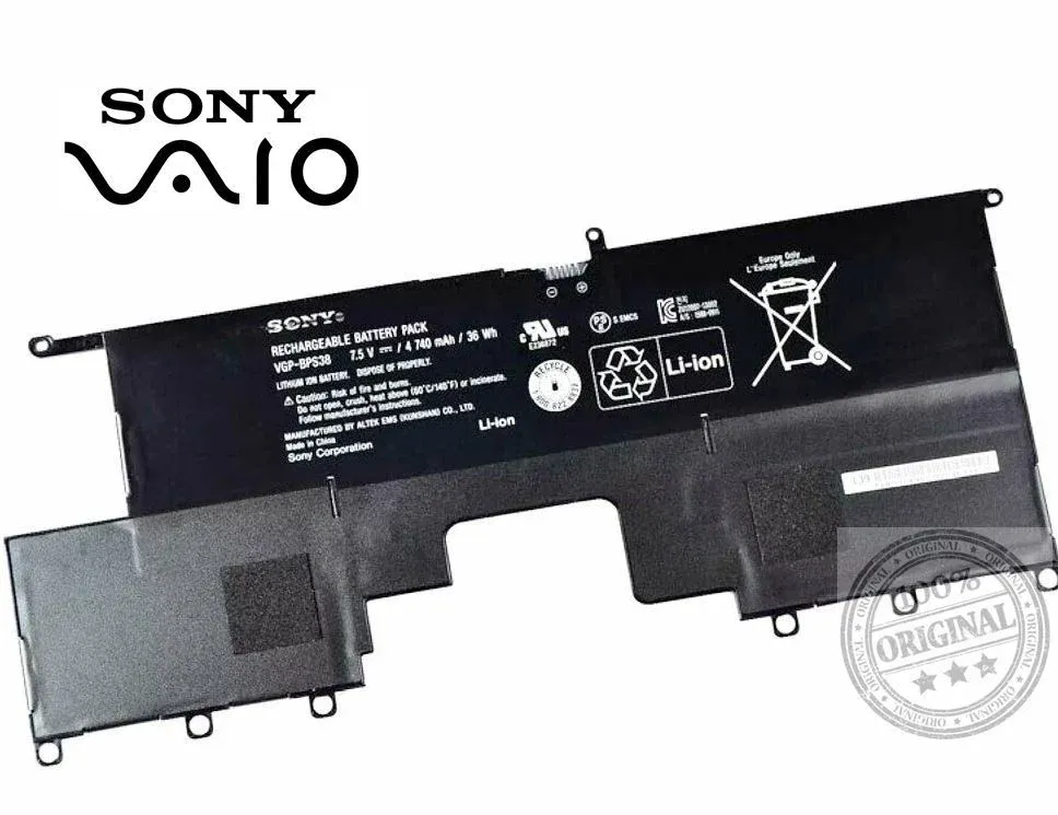 Sony Battery Vgp-BPS38 pro13 svp132,svp132A, svp13 svp1321 SPV13A, Svp13 Pro13 Pro11 36Wh Orjinal Batarya pil