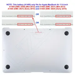 Original 020-8082-A A1495 Battery For Apple Macbook Air 11'' A1465 2013 - 2017, Batarya Orjınal Pil