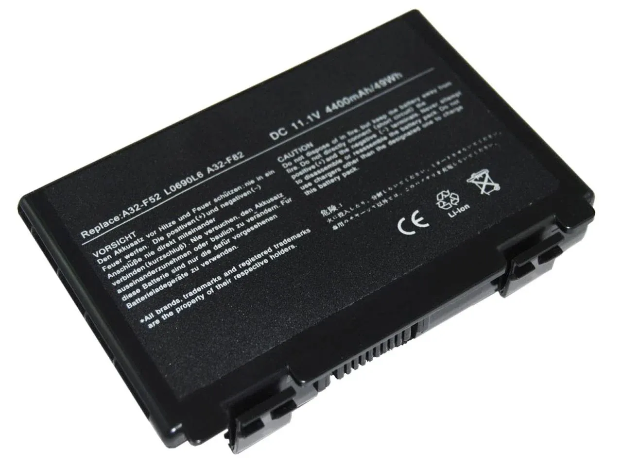 Asus F52, F52Q, F82, F82Q, K40, K40ij, K50, K50in K50ij, K60, K60ij, K61ic, K70ic, P50ij Batarya, Asus A32-F52, A32-F82, L0690L6, L0A2016,, Pil