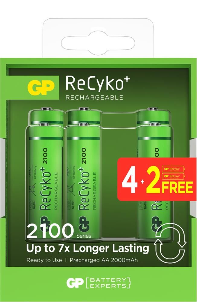 GP AA 2000 mAh Pro Şarjlı Kalem Pil 4+2li Paket Paket GP210AAHCBR21-2GVPTLB6
