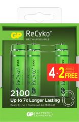 GP AA 2000 mAh Pro Şarjlı Kalem Pil 4+2li Paket Paket GP210AAHCBR21-2GVPTLB6