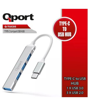 Qport Type-C to 4 Port USB 3.0 2.0 Çoklayıcı (Q-TUC05)
