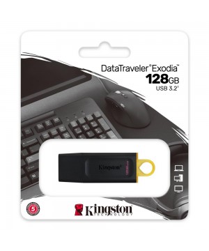 Kingston DTX128GB 128Gb USB3.2 Gen1 DataTraveler Exodia (Black + Yellow) Flash Bellek