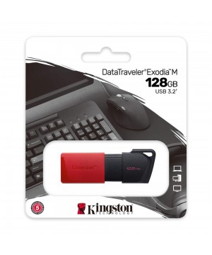 Kingston DTXM/128GB 128GB USB3.2 Gen1 DataTraveler Exodia M (Black + Red) Flash Bellek