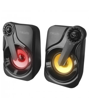 Mikado MD-X27 2.0 Multimedia 3W*2 Siyah 5V USB LED Işıklı Speaker Hoparlör