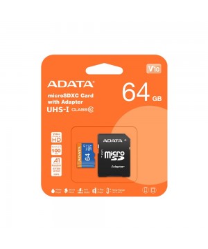 Adata 64GB Premier microSDXC Card with Adapter UHS-I Class10 V10 Hafıza Kartı