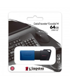 Kingston DTXM/64GB 64GB USB3.2 Gen 1 DataTraveler Exodia M (Black + Blue) Flash Bellek