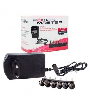 Powermaster PM-18745 Çok Uçlu Voltaj Ayarlı Kademeli 3-12 Volt 3 Amper Adaptör