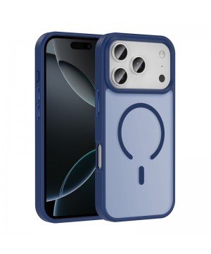 Apple iPhone 17 Pro Max Kılıf M-safe Şarj Özellikli Mat Arka Yüzey Zore Sio Kapak - Lacivert